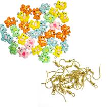 20 Pingente de Ursinho Colorido Para Fazer Pulseira Colar Biju Infantil + 20 Anzol Montar brincos 20 Pingente de Ursinho Colorido Para Fazer Pulseira Colar Biju Infantil + 20 Anzol Montar brincos