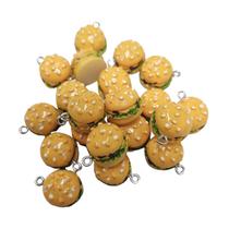 20 pingentes de hambúrguer para diversão infantil montagem de colares pulseiras chaveiros.