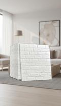 20 Placas Adesivas 3D Tijolinho Branco 70x77cm 20 Placas Adesivas 3D Tijolinho Branco 70x77cm