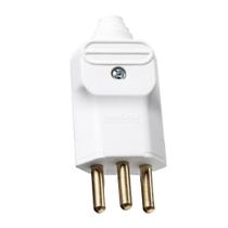 20 Plug Plugue Macho 3 Pinos 20a 180 Graus Prensa Cabos Branco Margirius