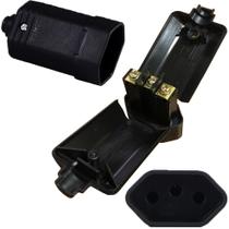 20 Plug Plugue Tomada Femea 3 Pinos 10a 180 graus Preto Margirius 20 Plug Plugue Tomada Femea 3 Pinos 10a 180 graus Preto Margirius