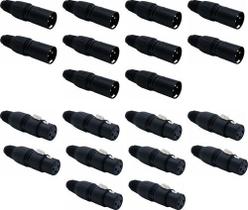 20 Plug Xlr Linha Pesada Tipo Xlr 10 Canon Macho Femea Csr
