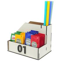 20 Porta Sachê Canudos Guardanapo Temperos Açucar Cafeteria Branco