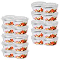20 Pote Hermetico Tampa 4 Travas Vidro Marmita Redondo 620ML