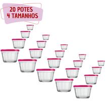 20 Potes Americano De Vidro Tampa Cores 150ml 350ml 600ml 1L