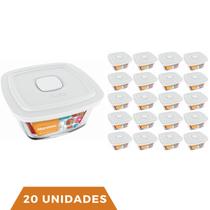 20 Potes De Vidro Facilita Vap Quadrado Com Tampa 1L Marinex 20 Potes De Vidro Facilita Vap Quadrado Com Tampa 1L Marinex