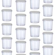 20 Potes Para Alimentos 500Ml Transparente Com Tampa 11X9,5