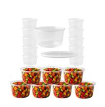 20 Potes PP BrasilPack 1000ml Com Tampa Lacre Alta Vedação