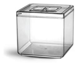 20 Potes Quadrados - Acrílico Com Tampa (5 Litros)