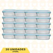 20 Potes Vidro 370ML Hermético Forno/Freezer Marmita - Lanche