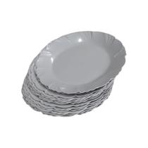 20 Prato Sobremesa Branco Plástico 17 Cm Bolo Petiscos