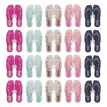 20 Prs Chinelo Sandália Feminina Bico Quadrado Revenda K115