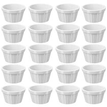 20 Ramekins Brancos Coza Canelados 90ml Plástico Molheira Bowls Pequenos Uno