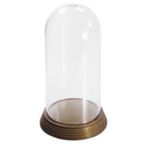 20 Redomas Cúpula Acrílico Base Dourada G 15 Cm Redoma Flor