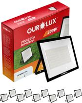 20 Refletor De Led Preto 200w 6500k Ourolux Bivolt