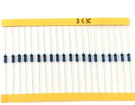 20 Resistor de Precisão 36K 1% 1/4W