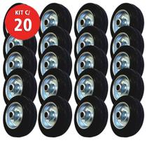 20 Roda Borracha Maciça 4 Polegada Rolamento Rolete Beltools