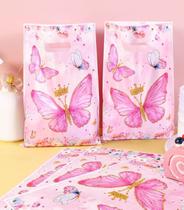20 Sacolinhas para Lembrancinhas Brindes Festa Aniversário Borboletas Rosa Mod1 20 Sacolinhas para Lembrancinhas Brindes Festa Aniversário Borboletas Rosa Mod1