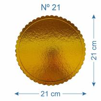 20 Suporte Base de Bolo Cake Board Laminado Dourado Nº21