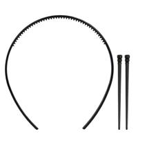 20 Tiara Arco Fina 4mm E Palito Liso Preto Adulto Decorar