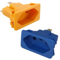 20 Tomada Embutir Fêmea 3 Pinos 10a Painel Aparelho Azul Amarela Tpa2-3 Margirius