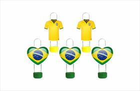 20 tubetes 13cm para doces Copa Seleção Brasil - Produto artesanal