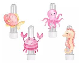 20 Tubetes 3d Personalizado Lembrancinha Fundo do Mar Aquarela Rosa 20 Tubetes 3d Personalizado Lembrancinha Fundo do Mar Aquarela Rosa