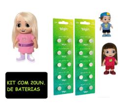 20 Un. Baterias Lr44 L1154f P/ Bonecos Luccas Neto / jessie / gi Aventureira