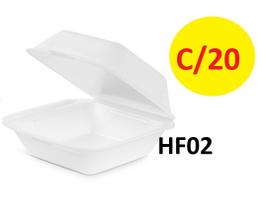 20 Un Hamburgueira Isopor HF2 Para Lanches Fritas Salada