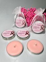 20 Un Lembrancinha Outubro Rosa Vela Aromática 25g com Pingente