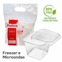 20 und Pote Para Bolo De Pote Quadrado Plástico Descartável Prafesta - 250ml