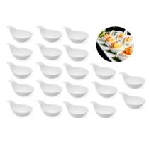 20 Unid. Colher em Melamina Premium para Finger Food Branca Bestfer