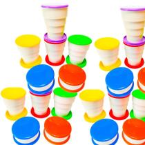 20 Unid Copo Retrátil Dobrável Sanfonado Para Kit Festa Infantil Lembrancinha Aniversario Prenda Quermesse