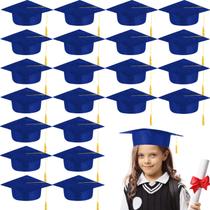 20 unidades de capelos de formatura infantis BeapTcely, feltro azul