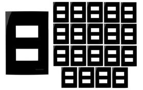 20 unidades Placa 4x2 2 Postos Separados Ebony Margirius 15914