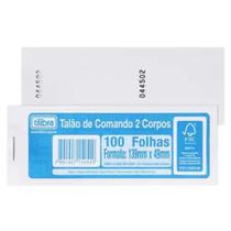20 Unidades Talão De Comando 2 Corpos 100 Folhas Tilibra - 20un
