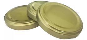 20 Unidades Tampas de Aluminio Para Vidro De Conserva Dourada - 74mm