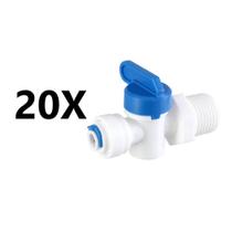20 Valvula Registro Engate Rápido Bbi Rosca 1/2 X 1/4 Branca