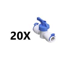 20 Valvula Registro Engate Rápido Branca Para Filtro Purificador De Água 1/4 8 Mm 3/8 Electrolux Ibbl Consul Latina Soft