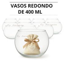 20 vaso Aquário mini 400 ml redondo vidro lembrancinha festa evento comemoração casamento formatura