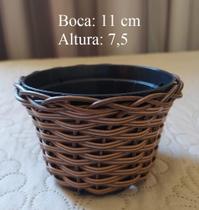 20 Vasos cachepô artesanal para flores suculentas cactos pequeno violeta 11 cm x 7,5 cm cor café