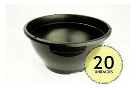 20 Vasos Cuia 13 Plástico Rígido Preto p/ Plantas e Mudas