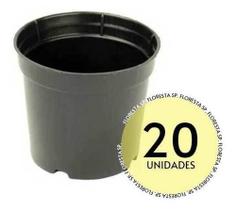 20 Vasos Pote 6 Plástico Rígido Preto p/ Suculentas e Mudas