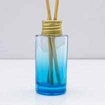 20 Vidro P/ Perfume 30ml C/ Tampa Alumínio - Degradê Azul