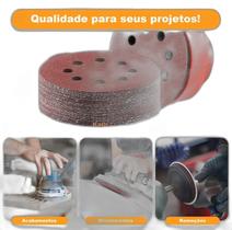 20 X Lixas Disco Grão 7 Polegadas 180Mm 8 Furos Lixadeira