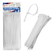 200 Abraçadeira Fita Lacre de Nylon 2.5x150mm Cinta Plástica Hellerman 15cm Branco
