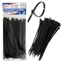 200 Abraçadeiras Fita Lacre de Nylon 3.6x150mm Cinta Plástica Hellerman 15cm Preta