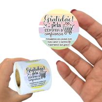 200 Adesivos 4x4 Cm Etiqueta Gratidão Pela Compra 200 Adesivos 4x4 Cm Etiqueta Gratidão Pela Compra