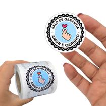 200 Adesivos 4x4 Cm Selo Amor e Carinho Azul 200 Adesivos 4x4 Cm Selo Amor e Carinho Azul