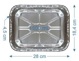 200 Bandeja De Alumínio Marmitex 1500ml com Tampa